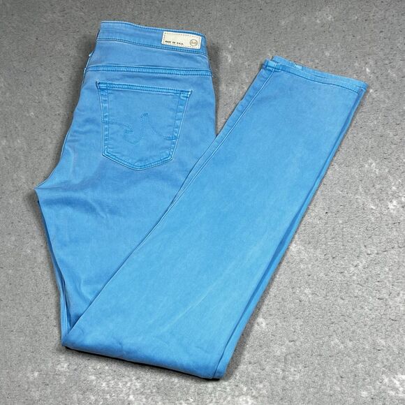 AG Adriano Goldschmied Pants Womens 28R Blue The Stilt Cigarette Denim Pockets - Picture 1 of 15